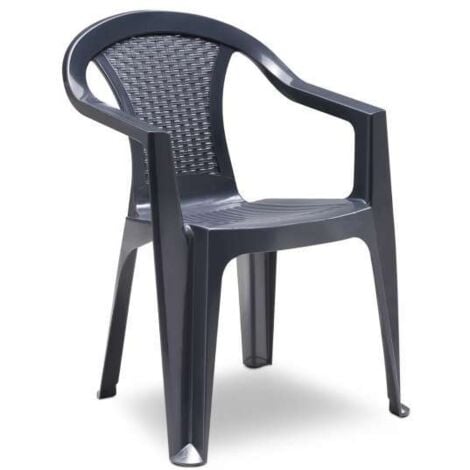 Bica Sedia da Giardino Impilabile Atlanta Antracite - 56x54x79 cm