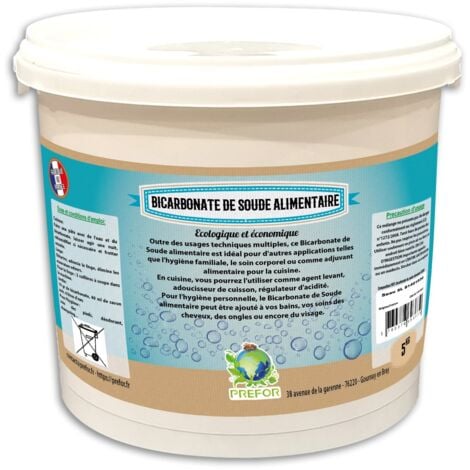 PREFOR Bicarbonate de soude alimentaire seau 5L 5kg