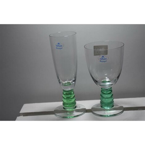 Bicchiere a calice per acqua vino o fluit verde tiffany