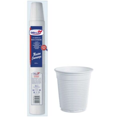 Bicchiere Bianco Cc 200 Pz 100 Dopla