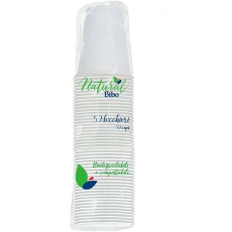 Bicchiere Cc 200 Pz 50 Bianco Natural Bibo