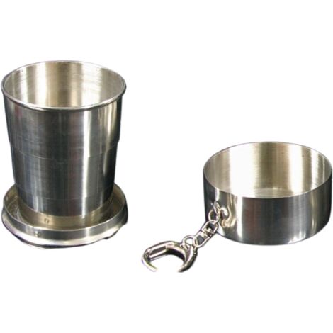 Bicchiere da viaggio compatto in acciaio inossidabile con moschettone da 50 ml