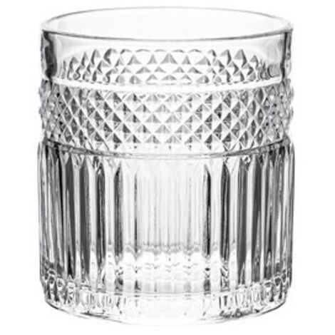 Bicchiere da whisky Greta trasparente con scanalature, 330 ml, 1 pz.