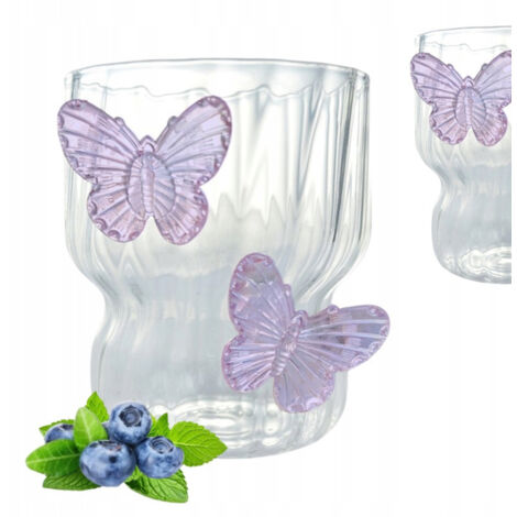 Bicchiere ECARLA con pareti ondulate BUTTERFLY Violet 260ml SZK162