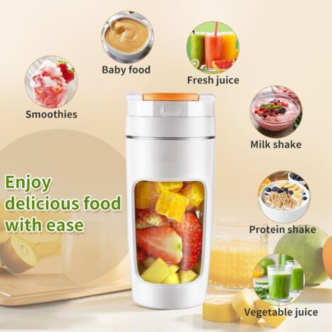 Bicchiere frullatore portatile - Grande capacità di 600 ml, formato da viaggio, ideale per preparare frullati e creme. Lame multiple ad alta velocità  Dimensioni individuali, a prova di perdite ed eco