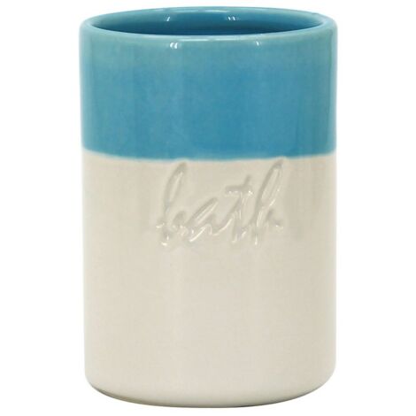 Bicchiere in ceramica blu/bianco - serie Bath