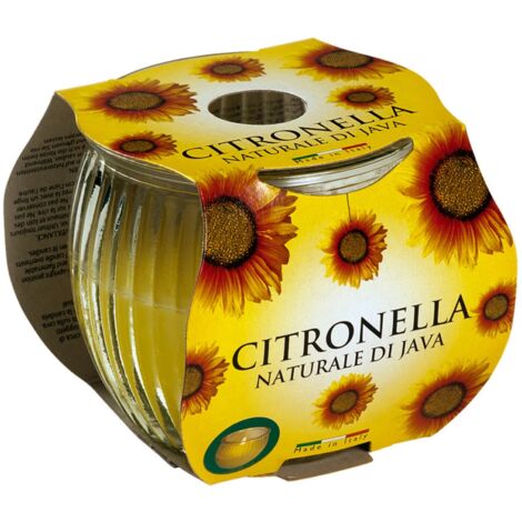bicchiere in vetro "maiorca" con candela alla citronella, 7,5x7,5x7,5 cm