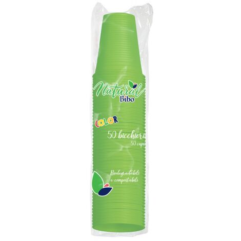 Bicchieri 200cc 50pz Colorati BIBO - size Verde