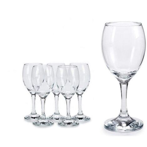 Bicchieri Calice acqua 340 cl 6 Bicchieri in Vetro Trasparente Raffinati per Tavola e Eventi Ideali per Acqua, Succhi, Bevande