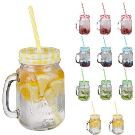 Bicchieri colorati con coperchio - 12 pz