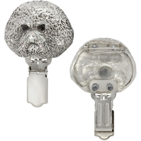 Bichon Frise, cane di Tenerife - spilla con clip, porta numero di partenza, regalo per una mostra canina di Art-Dog