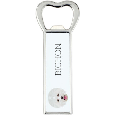 Bichon Frisé, Chien de Tenerife - Décapsuleur avec photo et inscription pour bière Art-Dog