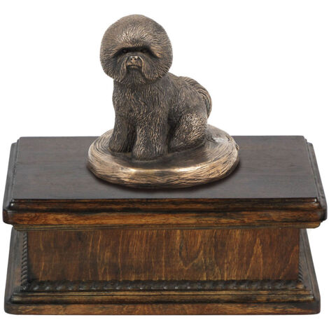 Bichon Frisé, Teneriffa-Hund - Urne für Hundeasche, klassische Urne mit Statuette, elegante Urne mit Hund von Art-Dog