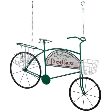 Bici decor de metal con dos cestos 134x32x85h cm