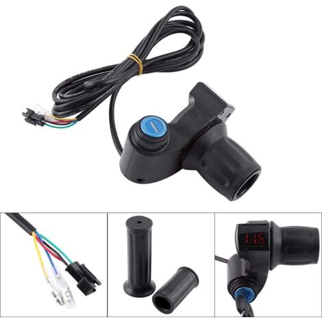 Bici elettrica, acceleratore a ruota per scooter, acceleratore a pollice per bici elettrica, impugnatura e cavo del manubrio di controllo dell'acceleratore, impugnatura TWI 12V-99V per scooter elettri
