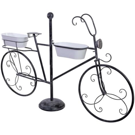 Bici expositor de metal con dos barreños 175x29x108h cm