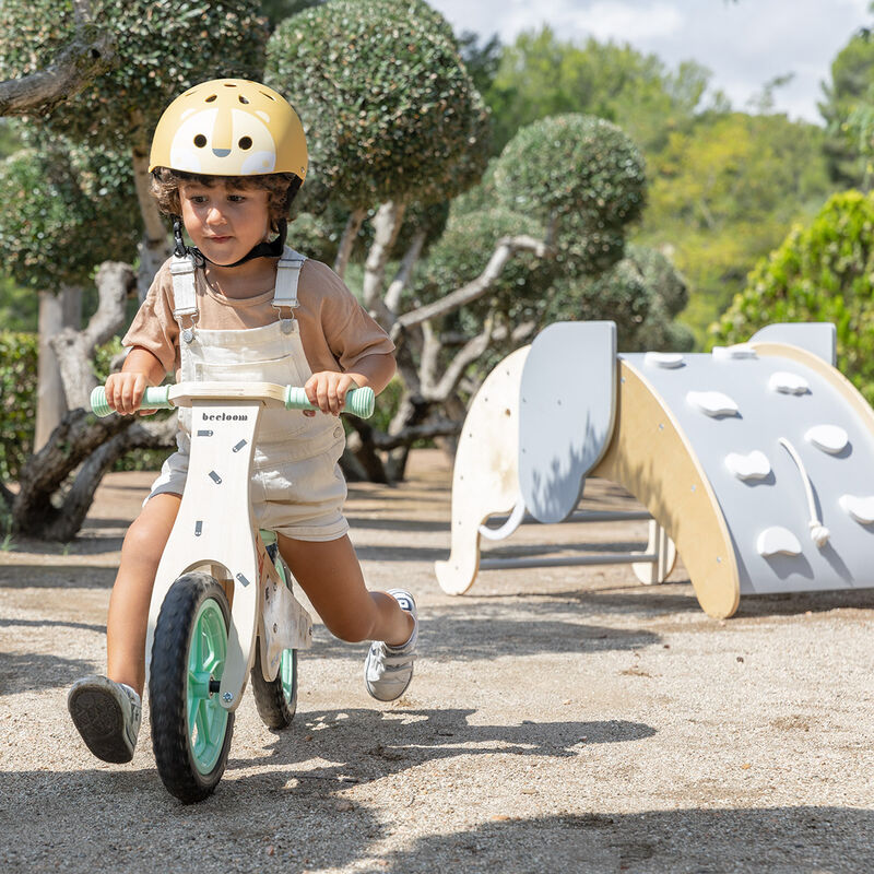 

Lalaloom - Bicicleta andador madera verde sin pedales correpasillos niños sillin regulable