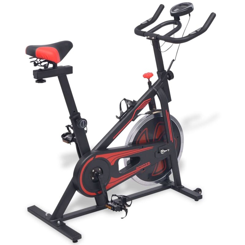 

Bicicleta de spinning con sensores de pulso negra y roja - Multicolor