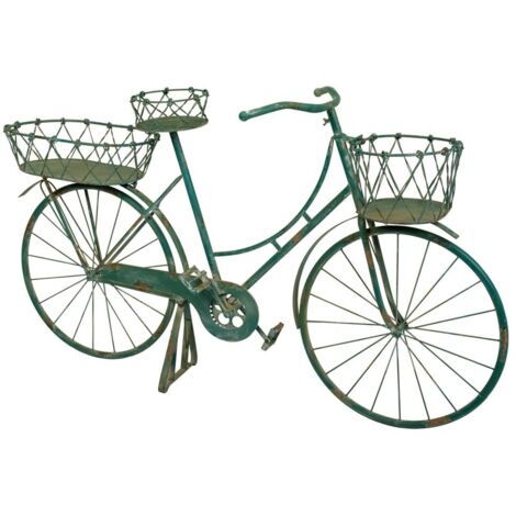 Bicicleta decoración de metal 150X50X89h cm Verde