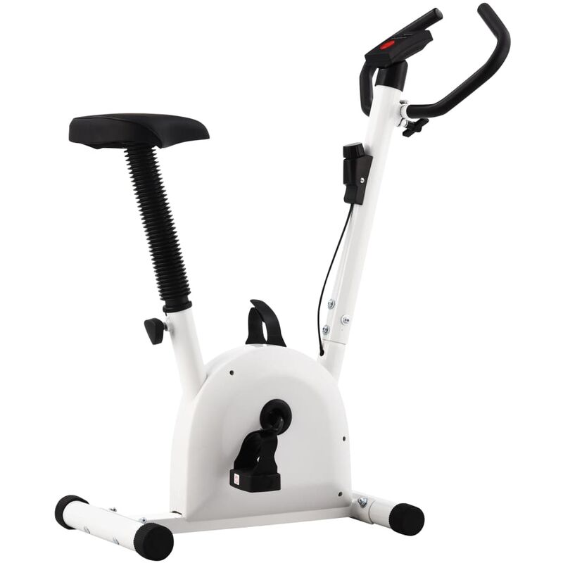 

Bicicleta estatica con resistencia de cinta blanco