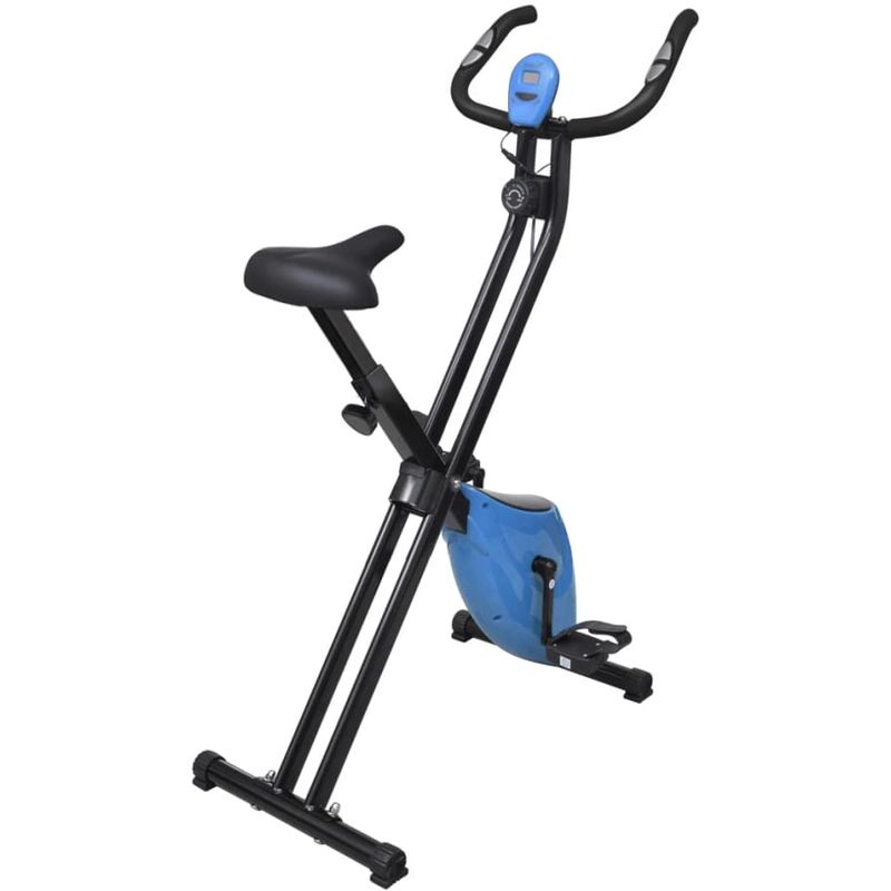 

Bicicleta estatica magnetica X con pulsometro negra y azul