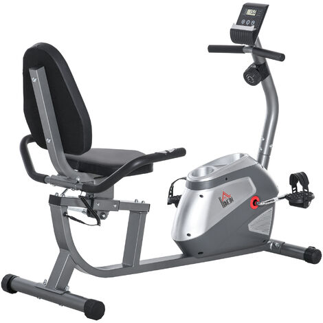 Bicicleta Estática Reclinada con Pantalla LCD Resistencia Magnética de 8 Niveles para Casa