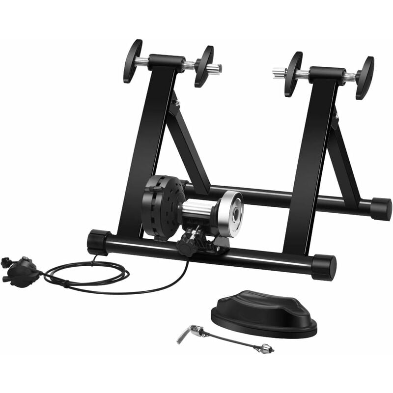 

Bicicleta Estática de Acero con 8 Niveles de Resistencia Soporte Rodillo de Ciclismo Entrenamiento Sistema con Doble Cierre y Liberación Rápida Negro