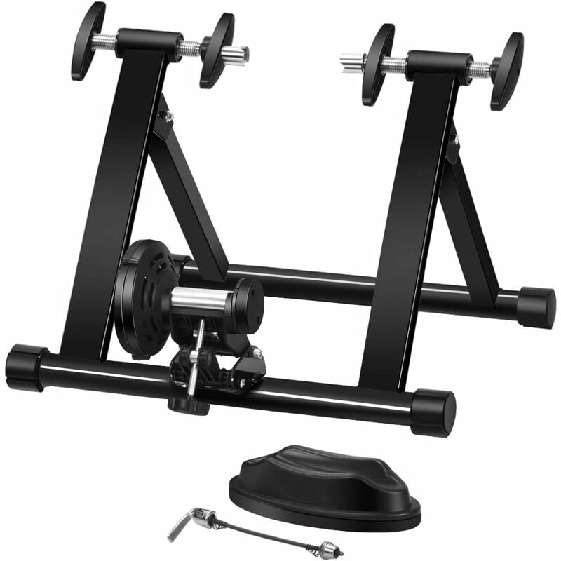 

Bicicleta Estática de Acero Soporte Rodillo de Ciclismo Entrenamiento Palanca de Liberación Rápida para Bicicleta y Sistema de Doble Bloqueo Negro