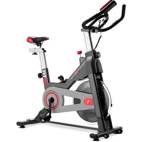 Bicicleta indoor BESP-50 con disco de inercia de 11kg. Bici de entrenamiento fitness con sillin ajustable, pulsometro y pantalla LCD - FITFIU Fitness