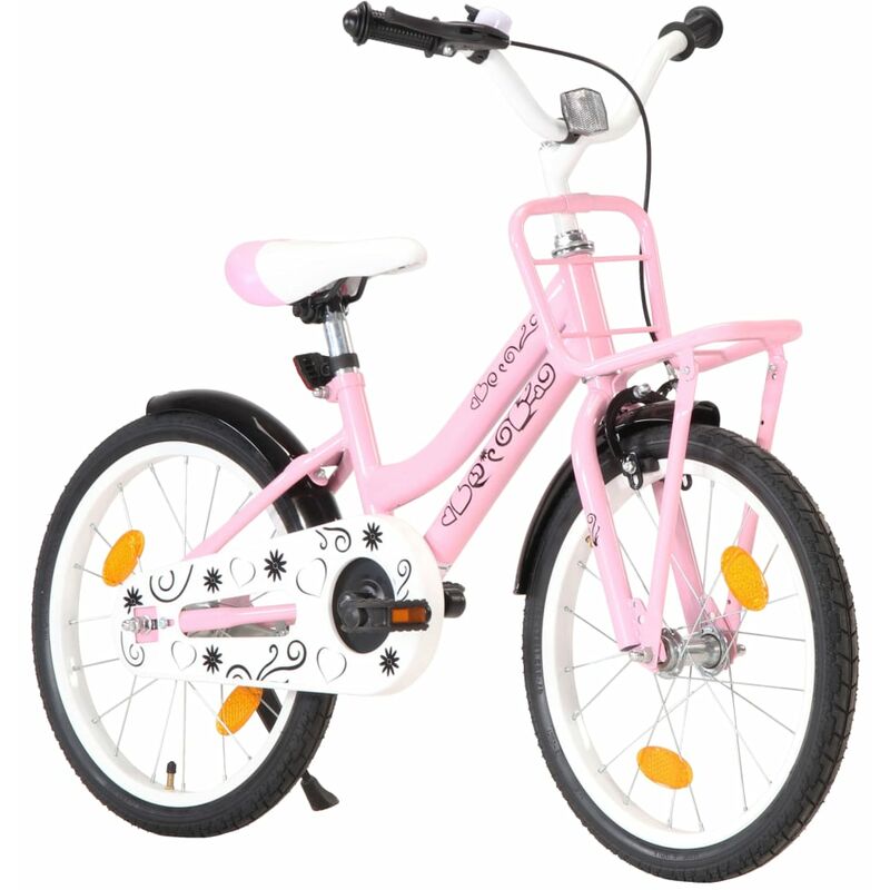 

Bicicleta ninos con portaequipajes delantero 18' rosa y blanco