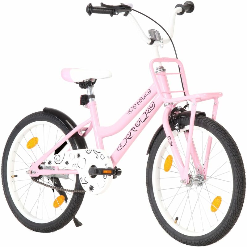 

Bicicleta niños con portaequipajes delantero 20' rosa y negro - Rosa - Vidaxl