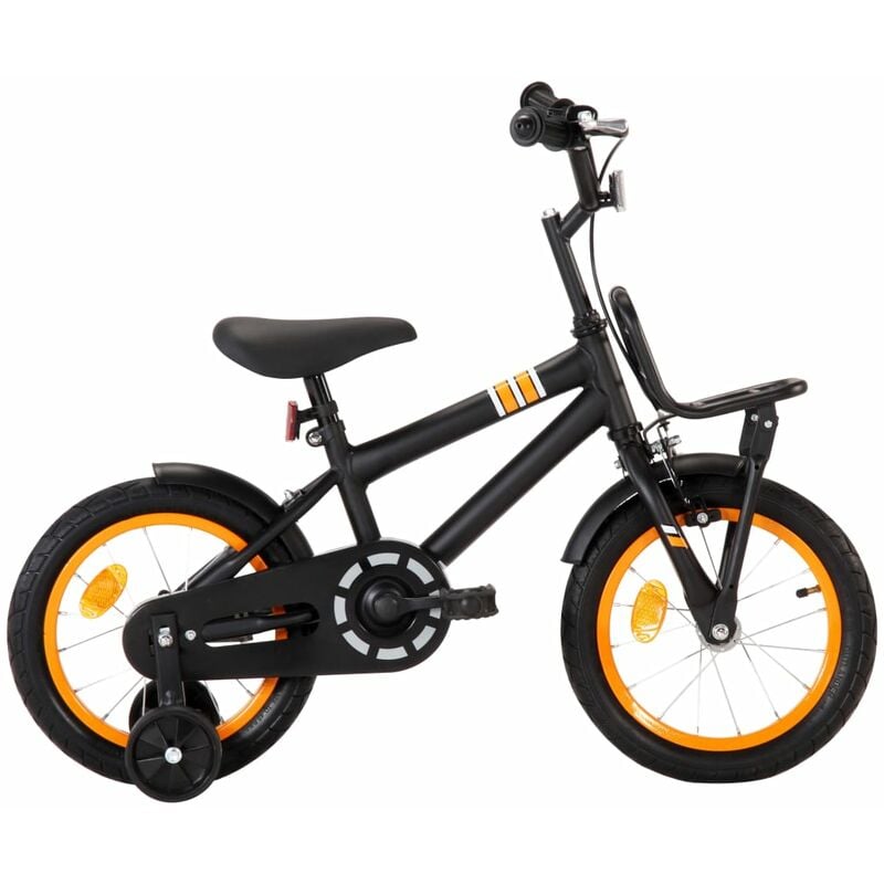

Bicicleta niños y portaequipajes delantero 14' negro y naranja