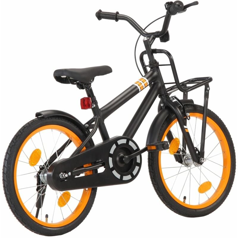 

Bicicleta ninos y portaequipajes delantero 18" negro y naranja