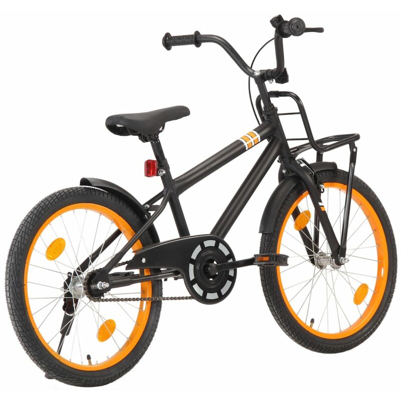 

Bicicleta ninos y portaequipajes delantero 20" negro y naranja