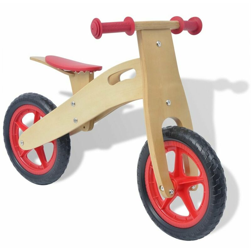 

Bicicleta sin pedales de madera roja