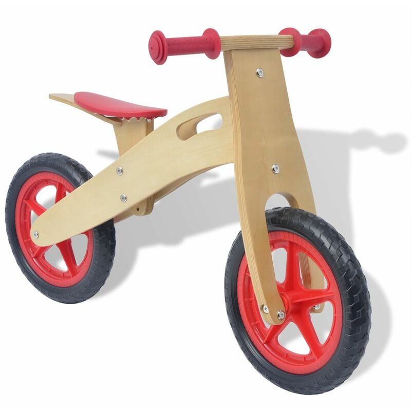 

Bicicleta sin pedales de madera roja