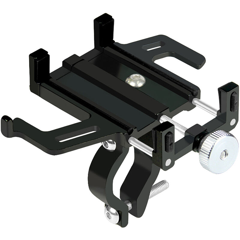 

Bicicleta soporte para telefono de aluminio de aleacion de montaje ajustable Telefono Asistencia del telefono movil, Negro