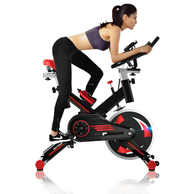 Vélo d'appartement modèle Loira spinning avec volant d'inertie blanc de 24 kg