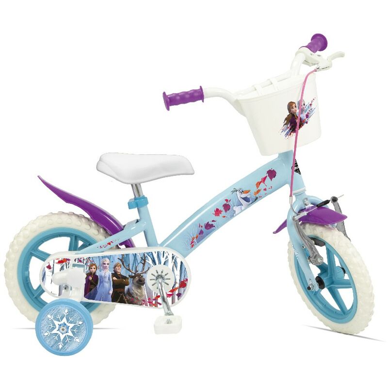 Image of Bricoshop24 - Bicicletta da Bambina 12 Pollici Frozen con Rotelle Bici Mountain Bike per Bimba