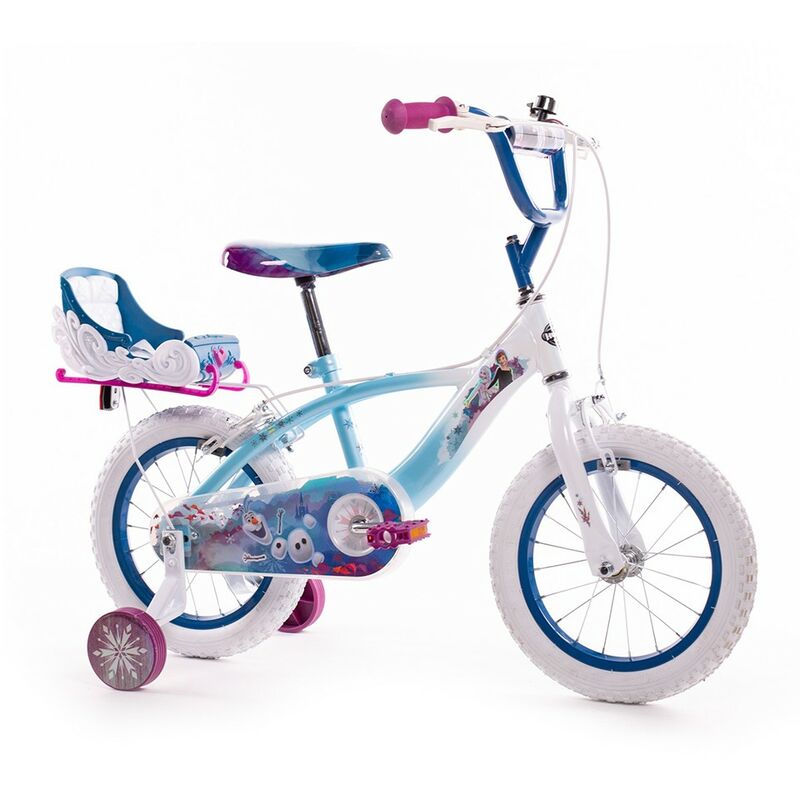 Image of Bicicletta da Bambina Frozen Ruota 14 Pollici Bici Bimba con Rotelle Freni