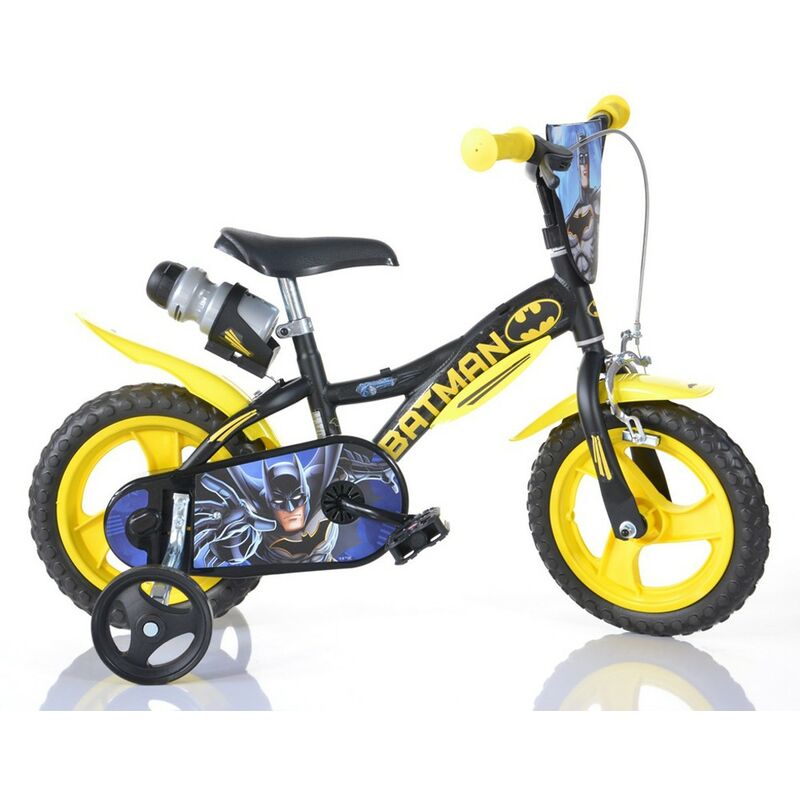 Image of Dino Bikes - Bicicletta da Bambino Batman Ruota 12 Pollici 3 4 5 anni Bimbo con Rotelle Freno