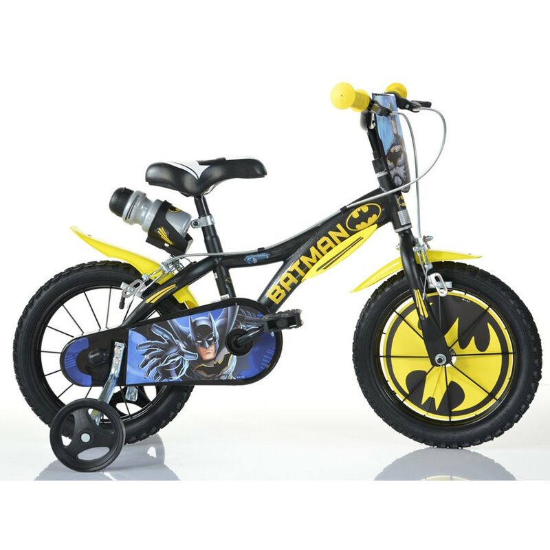 Image of Dino Bikes - Bicicletta da Bambino Batman Ruota 14 Pollici 3 4 5 6 anni Bimbo Rotelle Freni