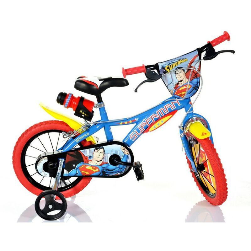 Image of Dino Bikes - Bicicletta da Bambino Superman Ruota 16 Pollici 4 5 6 7 anni Bimbo Rotelle Freni