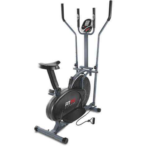 Bicicletta ellittica BELI-120 con sedile regolabile, ellittico e stazionario multifunzione, cardiofrequenzimetro e disco inerziale 5kg ideale per l'allenamento fitness a casa - FITFIU Fitness
