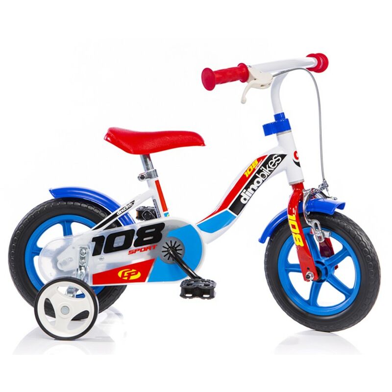 Image of Dino Bikes - Bicicletta per Bambino 10 Pollici Freno Davanti Rotelle 2 3 4 anni Bici da Bimbo