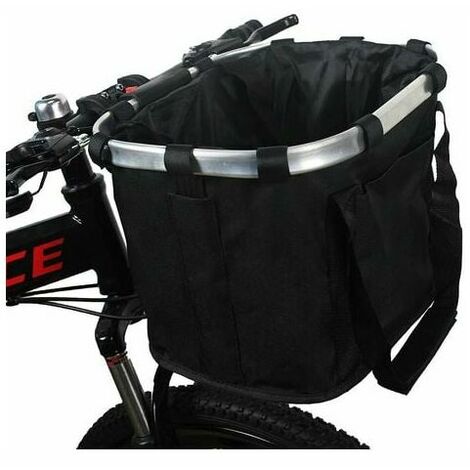 Bicycle Basket, Detachable Folding Dog Carrier, with Adjustable Bicycle Handlebar Basket, Quick Release, Easy to Install