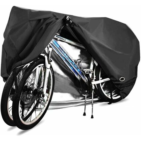 Bicycle Cover, 210D High Quality Waterproof Oxford Polyester Bicycle Cover, Suitable For Bikes and Electric Motorcycles and Scooters, Can Cover Up to Two Bikes (Black)
