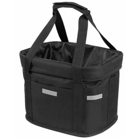 Bicycle Front Basket Detachable Waterproof Bicycle Handlebar Basket Pet Carrier Frame Bag 34 x 24 x 24.5 cm Black