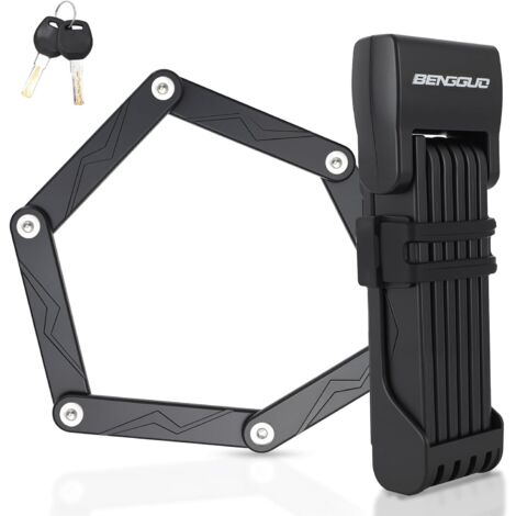 Bicycle lock, folding lock with key holder, alloy steel lock, high security folding lock