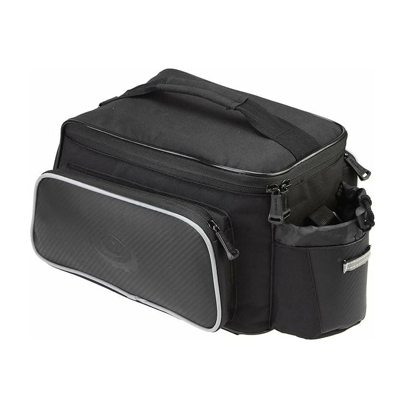 Hoopzi - Bicycle Luggage Carrier Bag Multifunctional Waterproof Bike Seat Bag Outdoor Bike Basket Piggyback Bicycle Bag Black